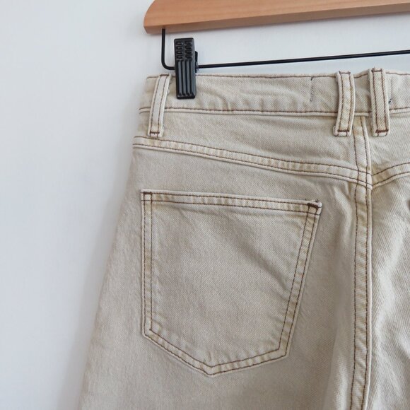 FREE PEOPLE WE THE FREE Risk Taker Mid Rise Jeans in Ecru Neutral Boho - Size 26 - Picture 12 of 14